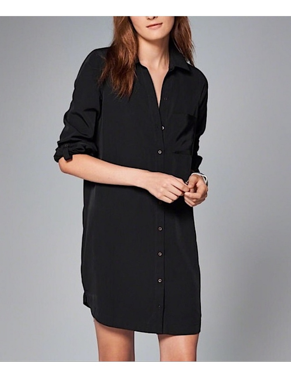 Abercrombie & Fitch Classic Button Down Long Sleeves Pocket Shirt Mini Dress